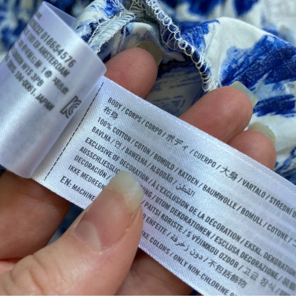 Abercrombie & Fitch Blue and White Printed Maxi Dress